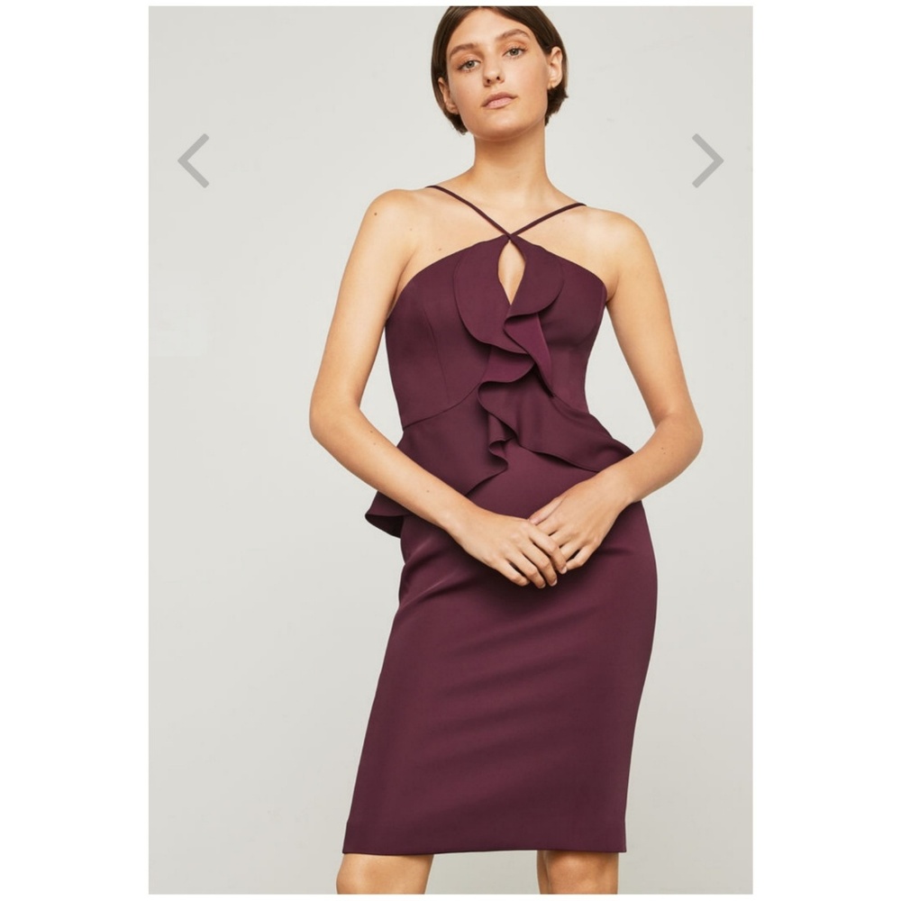 BCBGMaxAzria halter peplum dress